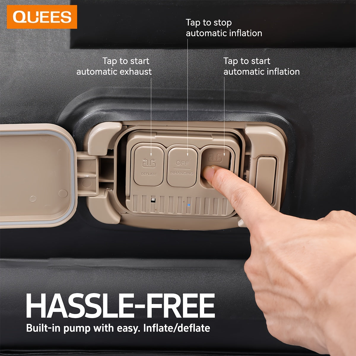 QUEES Queen Air Mattress Fast Inflation Honeycomb Comfort Design