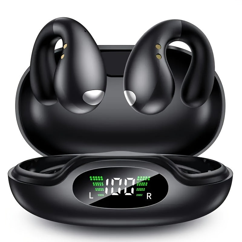 Black 120H Sports HiFi Wireless Headphones with LED Display