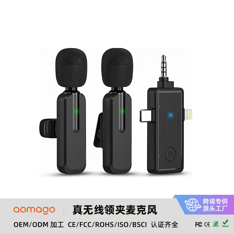 Wireless ClipOn Microphone for Outdoor Streaming and Noise Reduction