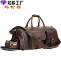 Luxurious Mens Leather Travel Bag Multifunctional Suit Carrier